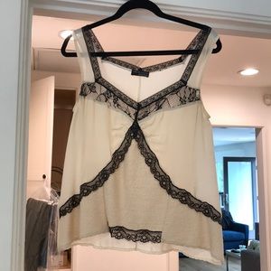 Zara fabric mixing dressy tank